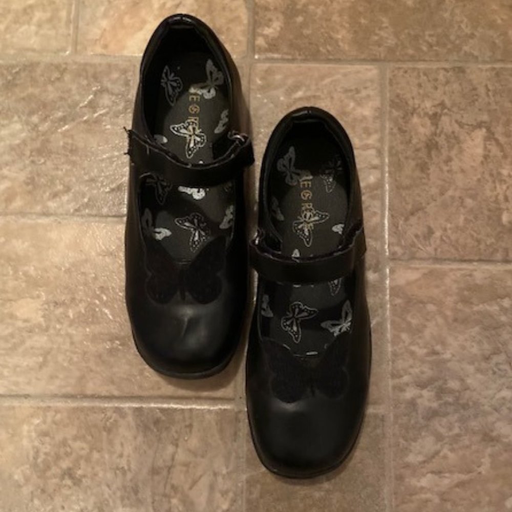 George Mary Jane Black Dress Shoes Girls Size 2